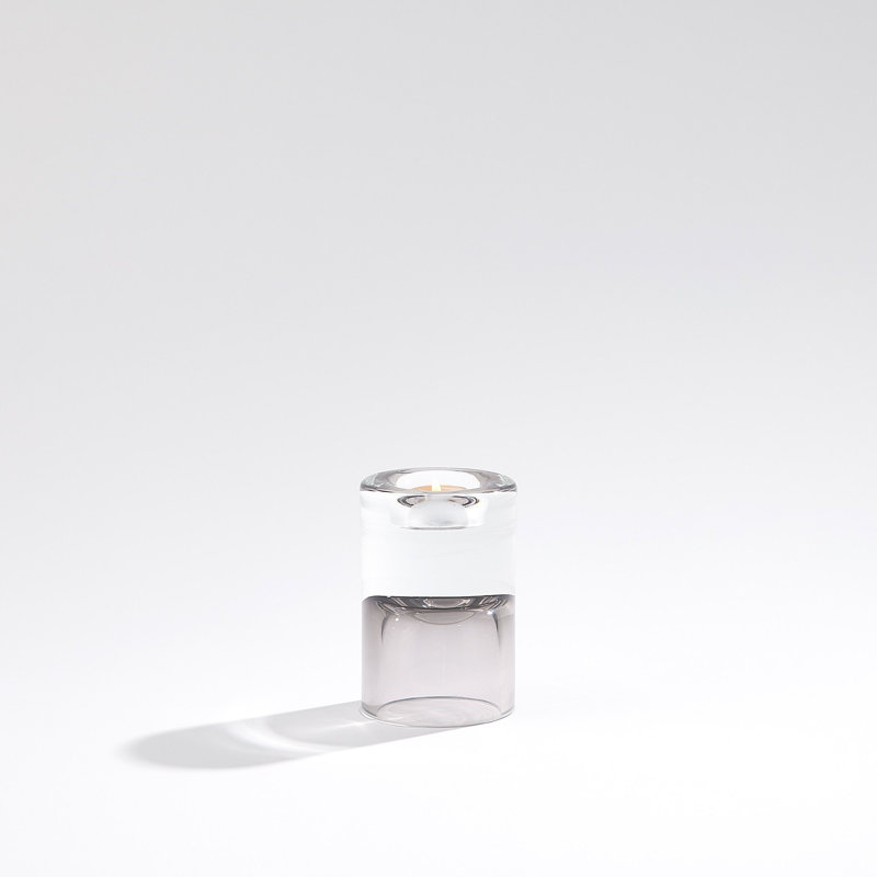 Radiant T-Lite Holder/Vase-Grey-Lg, Gray, 6" H x 4" W x 4 D