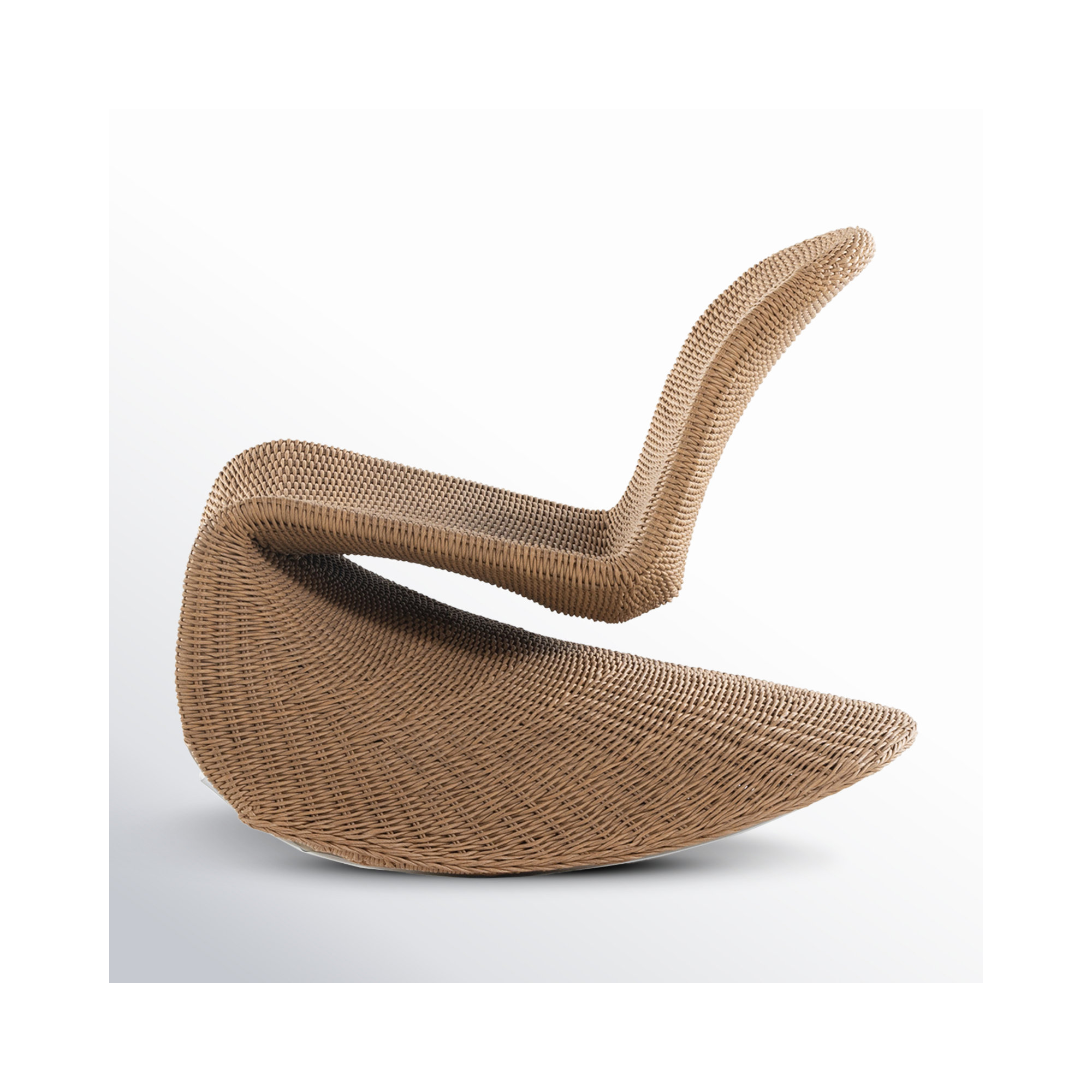 Daughtery Wicker Outdoor Armless Lounge Chair, Vintage Natural