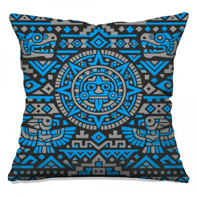 Aztec Inspired Motif Double Sided Throw Pillows