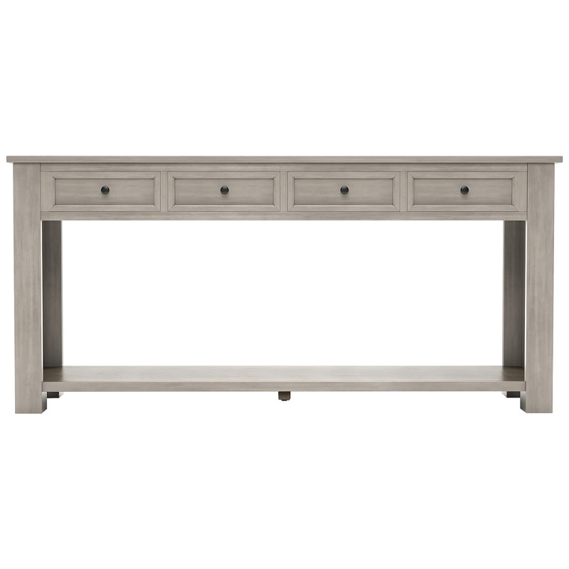 Console / canapé avec tiroirs de rangement et tablette inférieure pour le vestibule (gris délavé), Gris délavé
