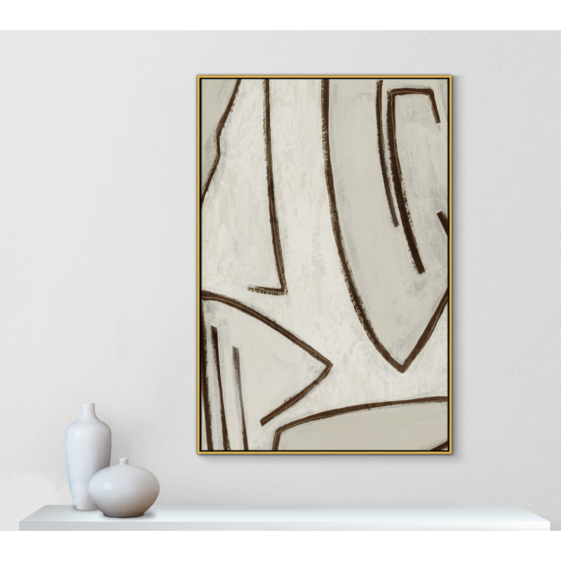 «Line Work II», reproduction encadrée sur toile, H 61,5 po x l 41,5 po x P 2 po, Or