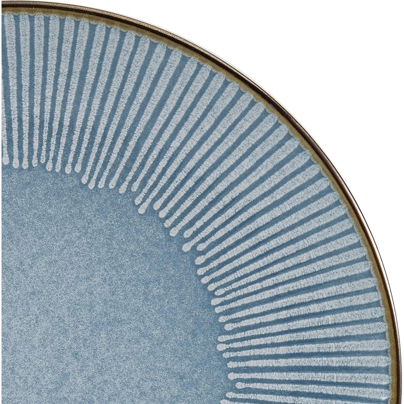Arlie Blue Ceramic 12-Piece Dinnerware Set, Service for 4