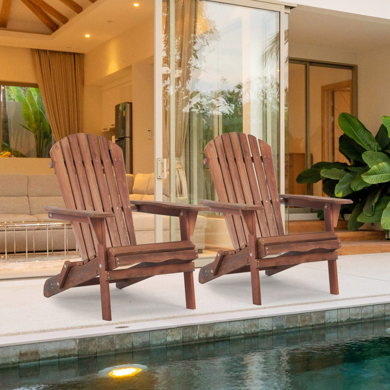 2 chaises de terrasse en bois - pliables pour le jardin, le patio. Chaise en bois massif, semi-pré-assemblée, 2 chaises pliantes, aspect pruche