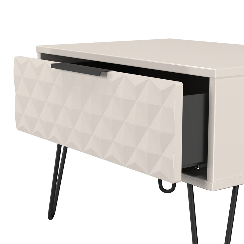 Talita End Table, Beige/Black