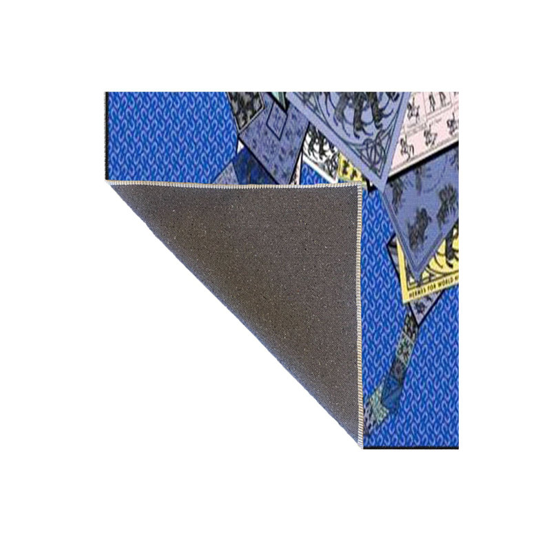 Tapis décoratif moderne à motif de chevaux bleu moderne, Sous-tapis rond 3 pi 3 po inclus