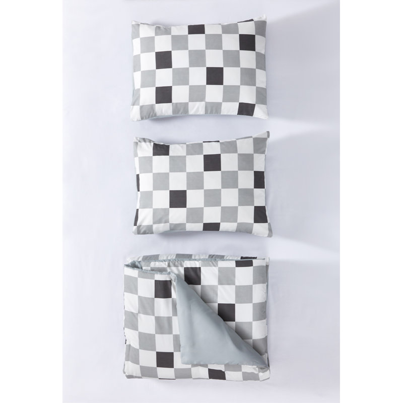 Ensemble d'édredon Urban Lifestyle, Édredon double et 2 taies décoratives, Gris