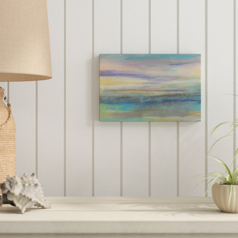 «Lilac Horizon II», peinture sur toile, H 8 po x l 12 po