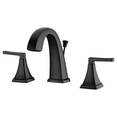 Lotto Collection Two-Handle 6 to 10" Widespread Lavatory Bathroom Faucet with Drain Assembly - Matte Black