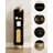 Bathroom Storage Cabinet, Small Corner Floor Hutch With 2 Hooks, Narrow Toilet Paper Cabinet With Rattan Door, Bathroom Organizer With Adjustable Shelf For Small Spaces, Classic Rattan & Black-2120289045