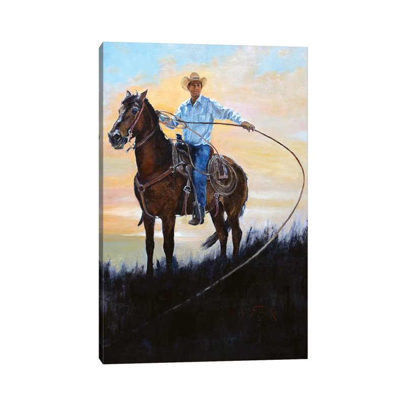 Rancher by Jan Perley - Wrapped Canvas Gallery-Wrapped Canvas Giclée, 20.32 cm H x 30.48 cm W
