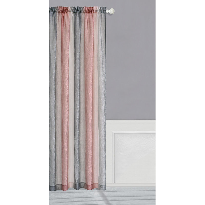 Panneau de rideau simple semi-diaphane avec passe-tringle, Rougir, l 50" x L 84"