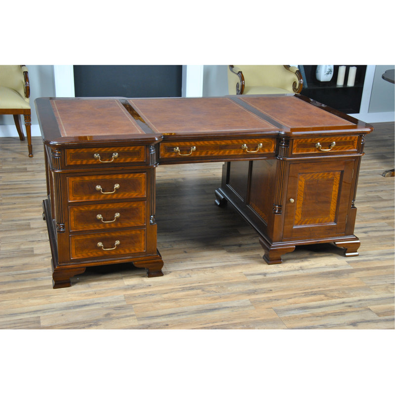 Bureau à bandes partenaires acajou, Brown