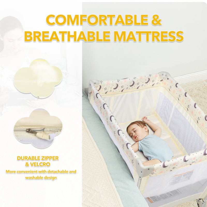 Cot Bed with Changer, Beige