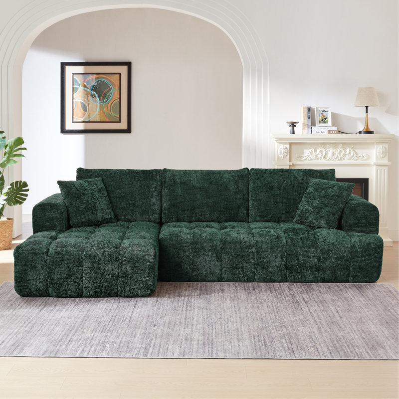 Canapé modulaire surdimensionné en L Chenille, design minimaliste, canapé-lit confortable pour les salons, les appartements et les espaces de réception