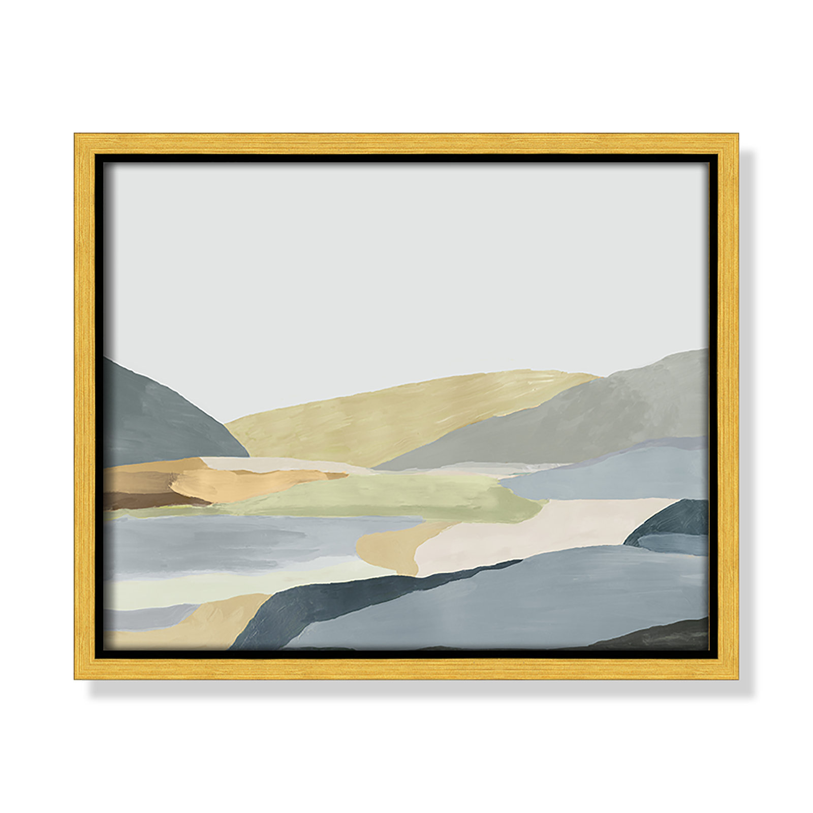 Blair "Warm Hills II" Painting, 9.5" H x 11.5" W x 2" D, Gold Canvas