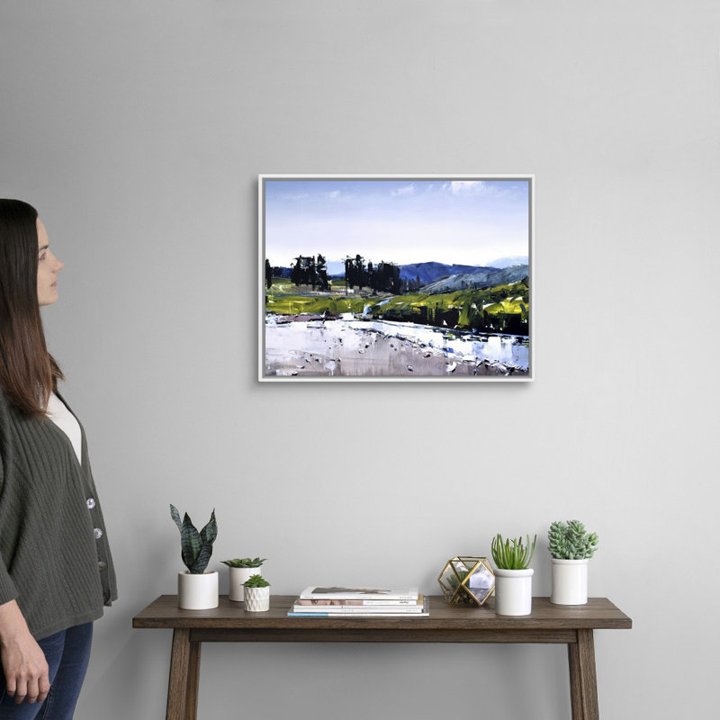 " Montana " by David Shingler, White Framed, 20" H x 26" W x 1.75" D