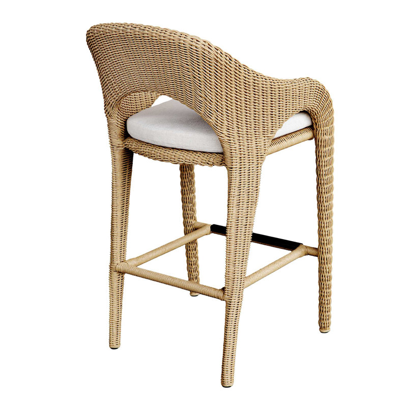 Uttermost Kavali Outdoor Wicker Counter Stool, 27.75"