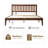 Japer Queen Size Bed Frame with Headboard & Footboard, Solid Wood Platform Bed, 12 Solid Slatted Support with Metal Legs, Non-Slip & Noise-Free, Walnut Finish-1091100035-1091100034