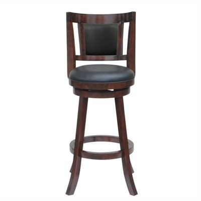 Pemberly Row 26.25" Contemporary Wood Swivel Stool in Cherry