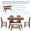 Ensemble de table de salle à manger à hauteur de comptoir en bois 6 pièces avec tablette de rangement Topmax-45560190-45560183