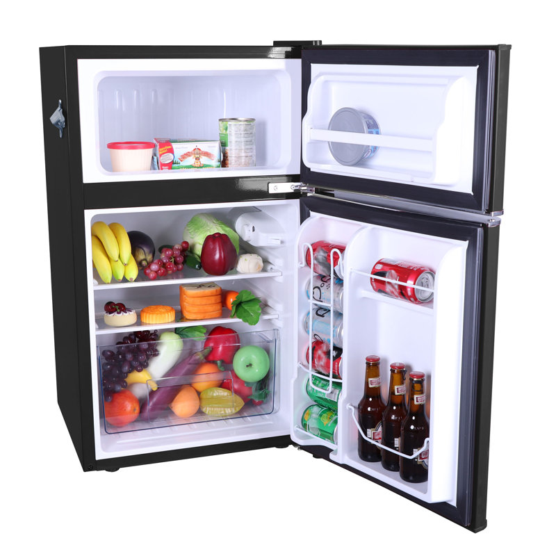3.2 cu. ft. Freestanding Mini Fridge with Freezer, Black