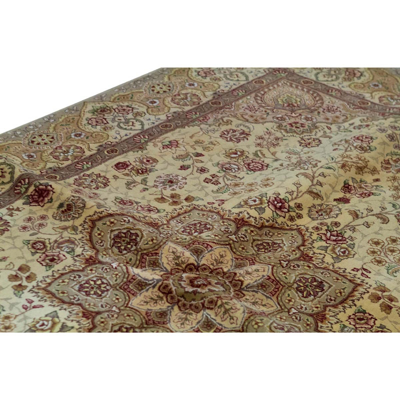 Tapis beige / brun noué à la main de haute qualité