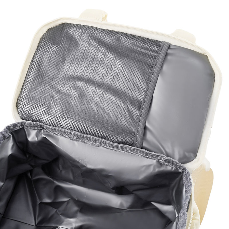Double Layer Portable Insulated Lunch Bag, Beige