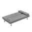 Canapé-lit avec accoudoirs deux supports, structure en bois, pieds en acier inoxydable, gris
