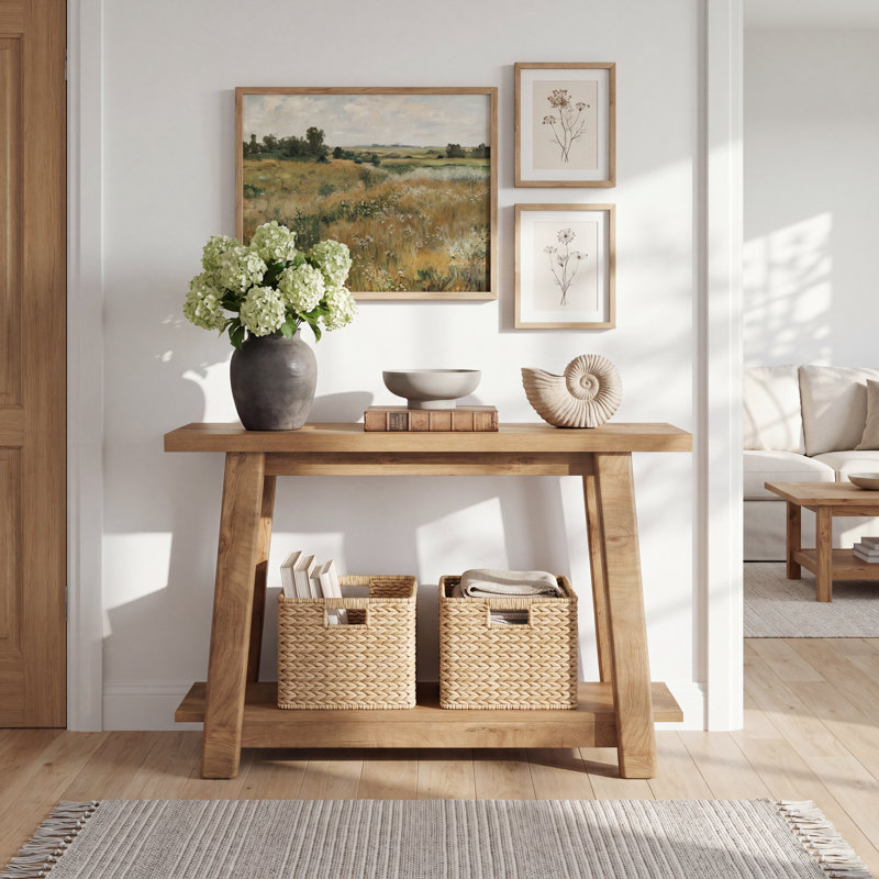 41.3'' Light Brown Console Table with Shelf
