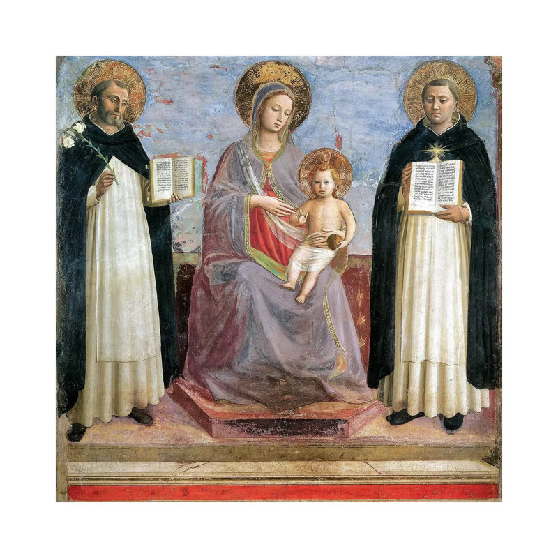 The Virgin And Child With St. Dominic And St. Thomas Aquinas, 1424-30- Gallery-Wrapped Canvas Giclée