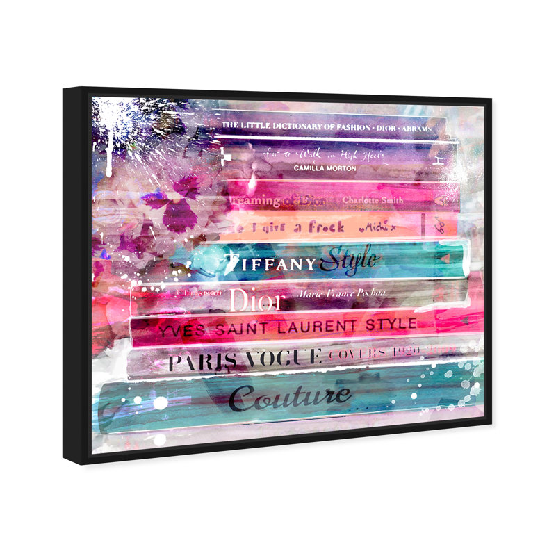Livres Fashion Splash - peinture, H 24 po x l 30 po, Cadre noir