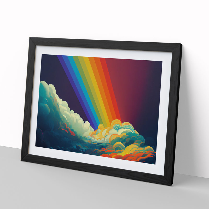 Pop Rainbow Vol.1 Abstract - Single Picture Frame Print, Black, 46cm H x 64cm W x 2cm D