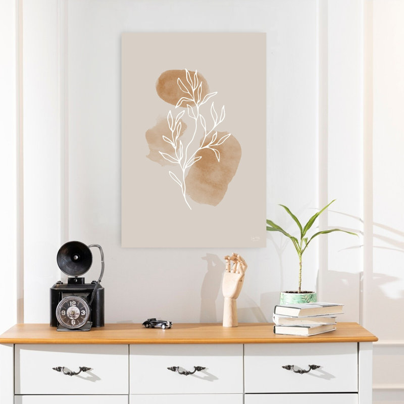 Abstrait botanique, feuilles 1, art minimaliste moderne et naturel, H 24 po x l 16 po