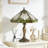15" Polygonal Tiffany Table Lamp For Bedroom Living Room