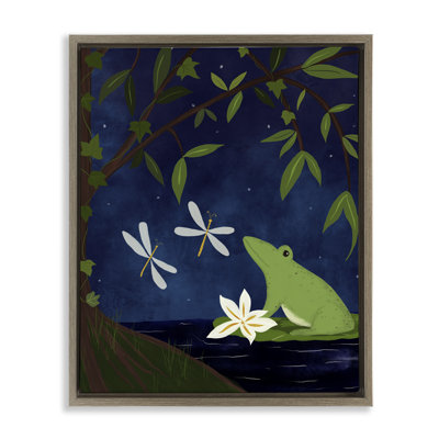  «Frog in Night Forest», art mural sur toile par Michelle Ingari Designs
