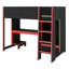 Lit mezzanine en bois avec bureau intégré, garde-robe, DEL et tiroir-1107731202