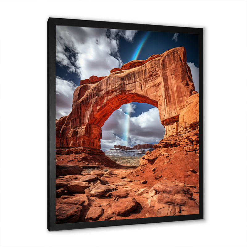 Arche de montagne chromatique - reproduction sur toile, Cadre photo noir, H 20 po x l 12 po x P 1 po