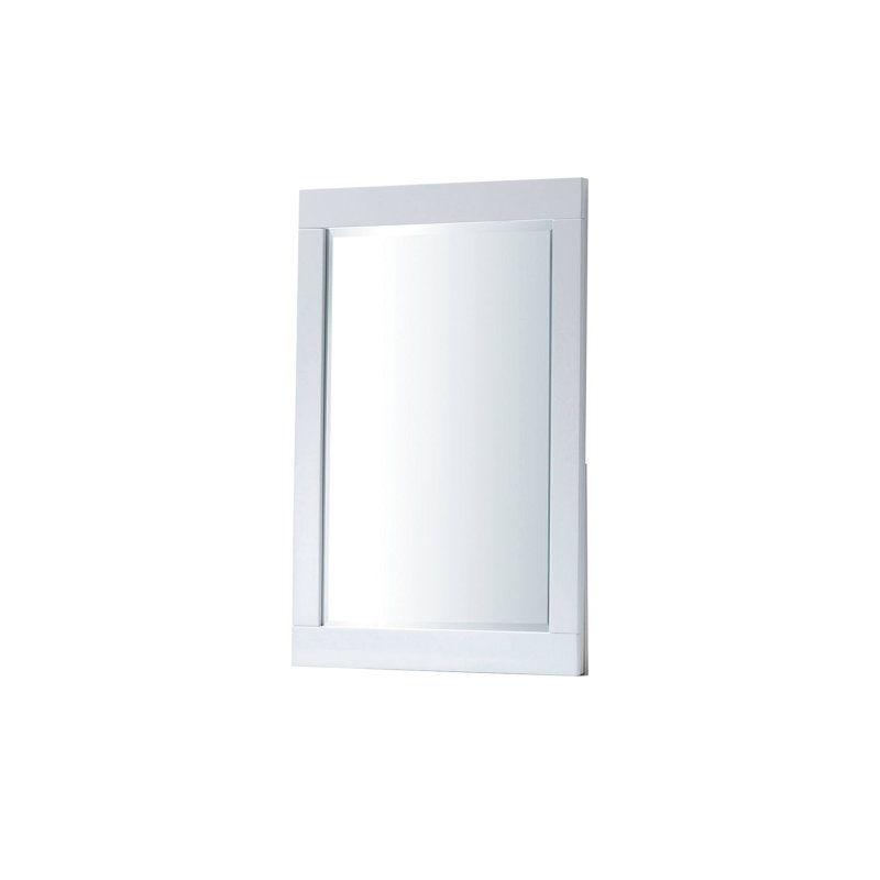 28.4"W Contemporary Mirror, White