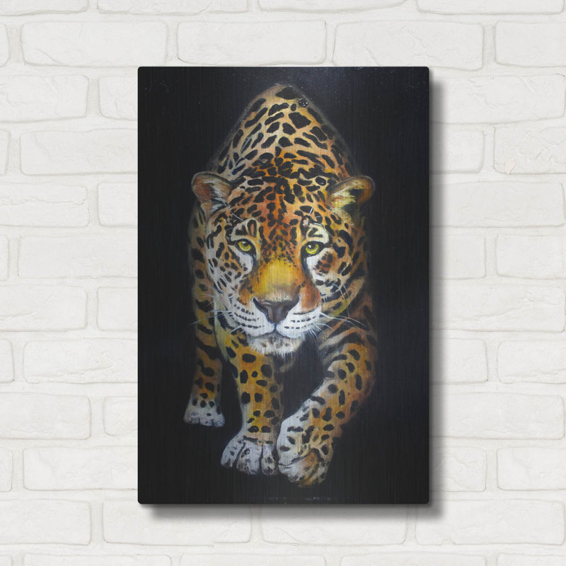  «Leopard» par Jennie Smallenbroek, art mural en métal, 24 po x 36 po, H 24 po x l 16 po