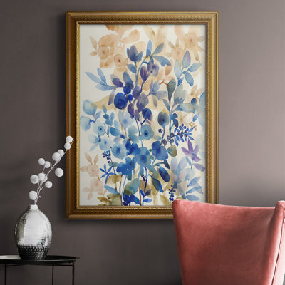 " Blueberry Floral I Premium Framed Canvas- Ready To Hang "