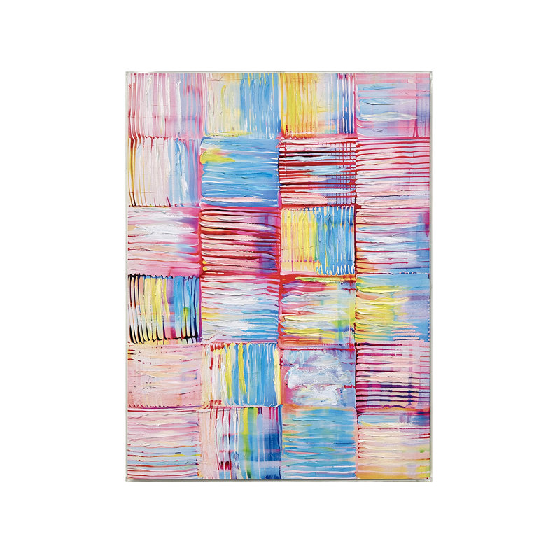 Color Pop Abstract Framed Canvas Wall Art