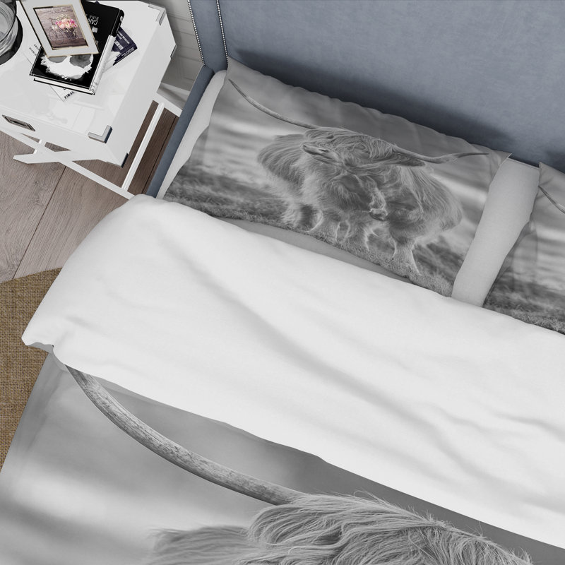 Vue rapprochée de Bull - Ensemble de housse de couette Farmhouse - Microfibre de polyester