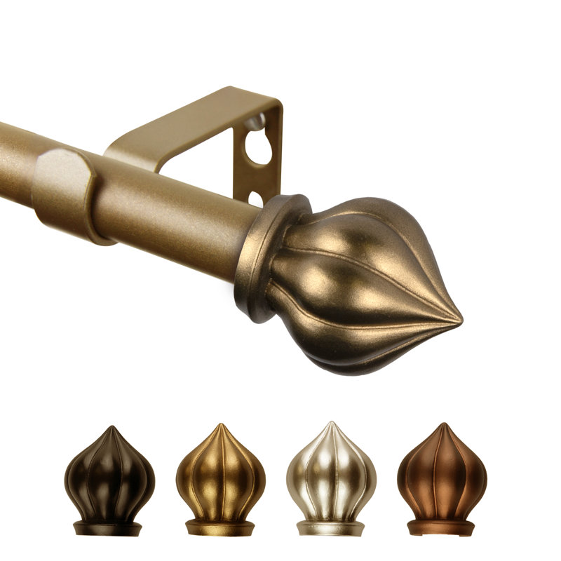 Tringle à rideaux Primrose 5/8 po de diamètre, Or antique, 48" – 84"