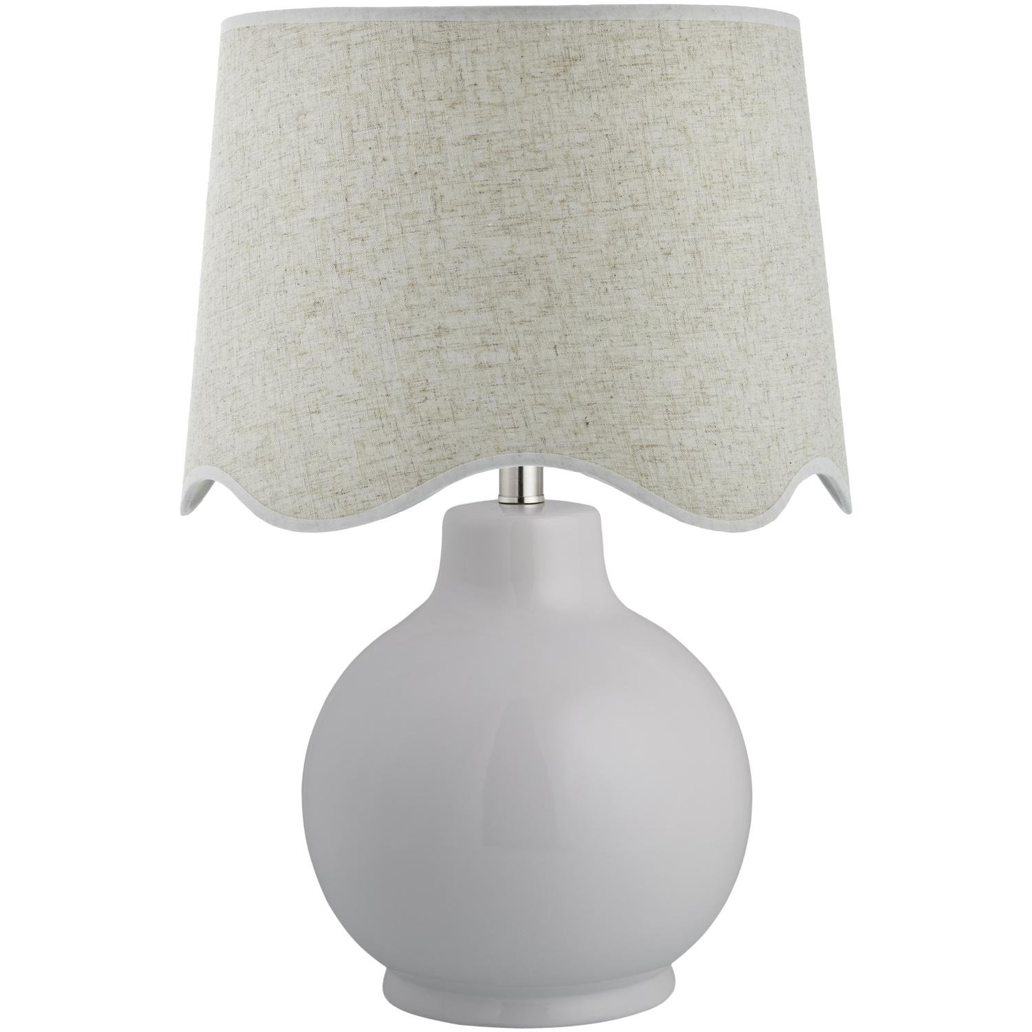 Canvey Ceramic Lamp, White, Beige, 22"H x 15"W x 15"D