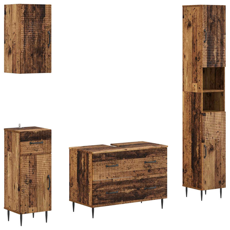 Bathroom Storage Furniture Set, Old Wood
