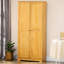 Armoire en bois de pin 67 po pour garde-manger, fonction à fermeture en douceur et tablettes réglables, rangement pour ambiance de salle à manger brun avec portes à fermeture en douceur,