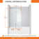 35'' - W x 55'' H Pivot Door Frameless Tempered Glass Tub Door with Easy Clean Coating