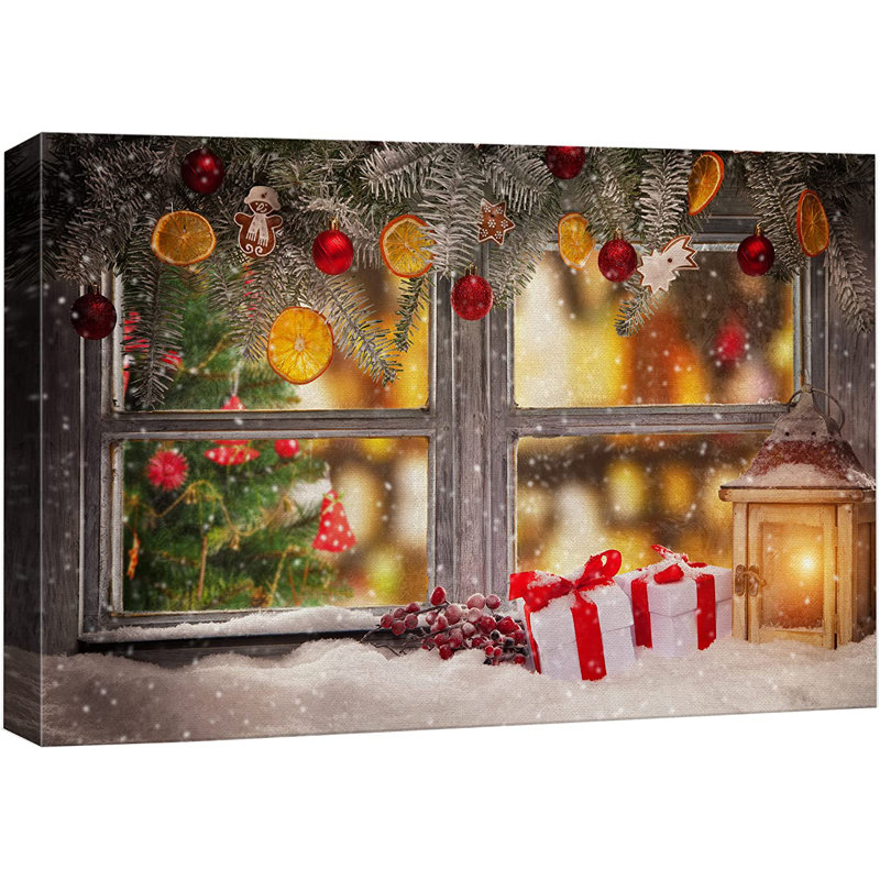 Célébration de Noël, impression, H 16 po x l 24 po, Toile tendue