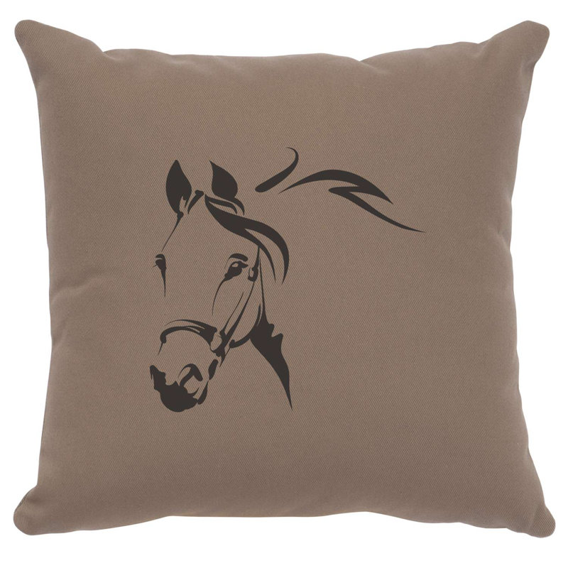 Coussin en coton à motif de cheval, Rouge