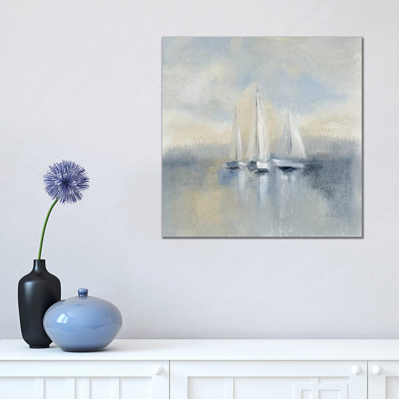Morning Sail, Blue 1 Piece Wrapped Canvas Painting, 45.72 cm H x 45.72 cm W
